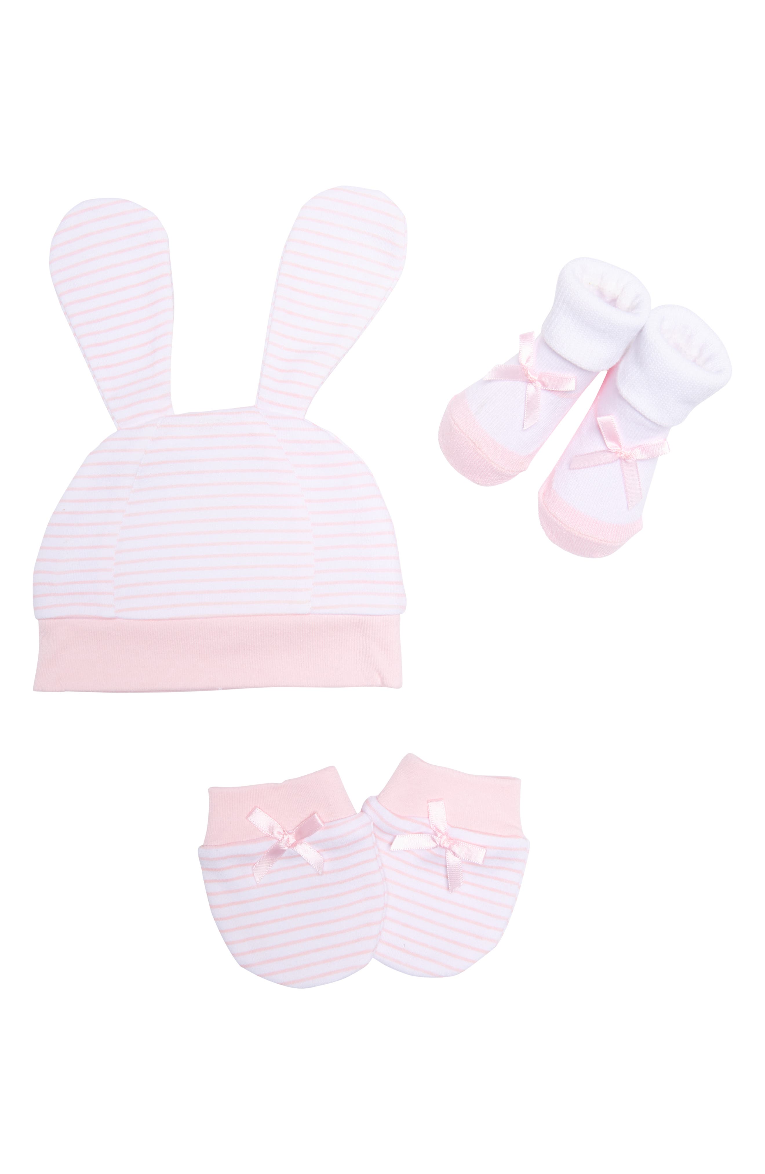 Premature Tiny Baby 2 Pack Hats Scratch Mittens /& Socks White ~ Pink ~ Blue set